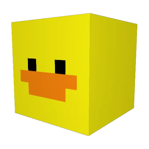Quacken Minecraft avatar head, 3D render