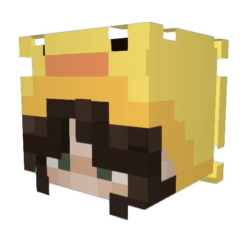 Quackifier Minecraft avatar head, 3D render