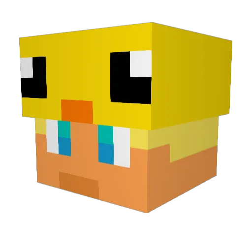 QuackoYT Minecraft avatar head, 3D render
