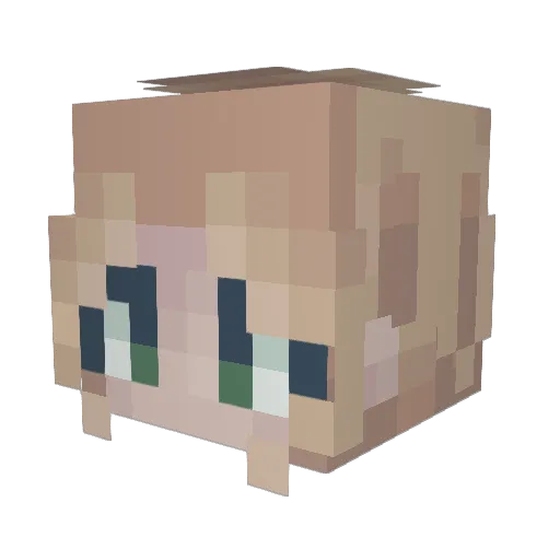Quackra Minecraft avatar head, 3D render
