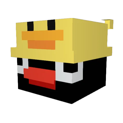 Quacksi Minecraft avatar head, 3D render