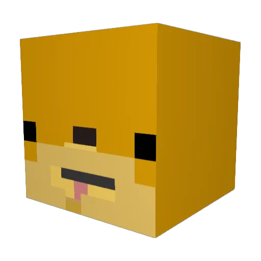 QuackyDog Minecraft avatar head, 3D render