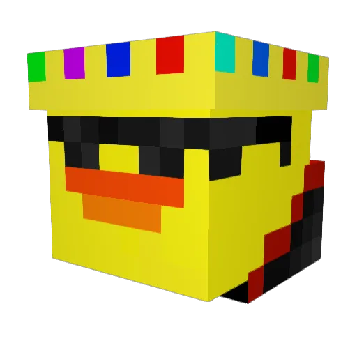 Quackzer Minecraft avatar head, 3D render