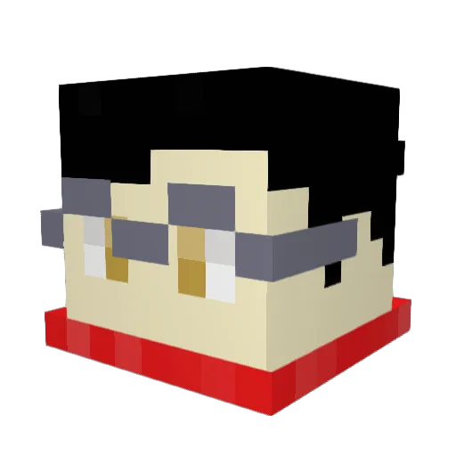 Quadin Minecraft avatar head, 3D render