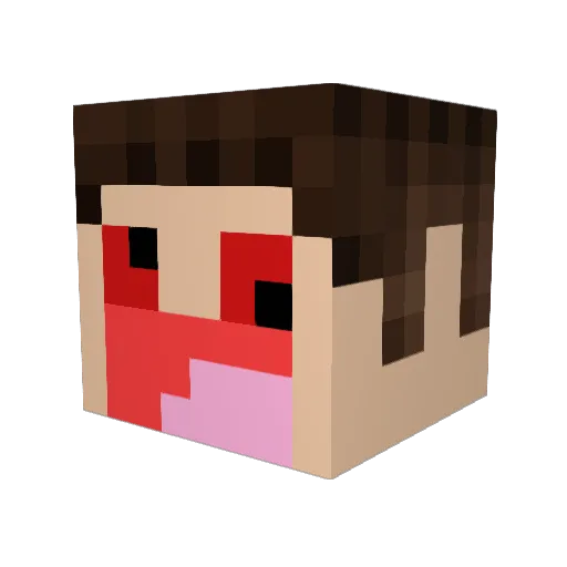 Quadollotl Minecraft avatar head, 3D render