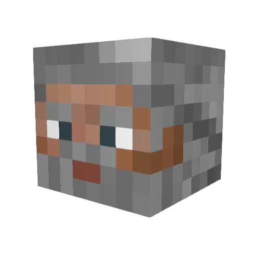 Quadrana Minecraft avatar head, 3D render