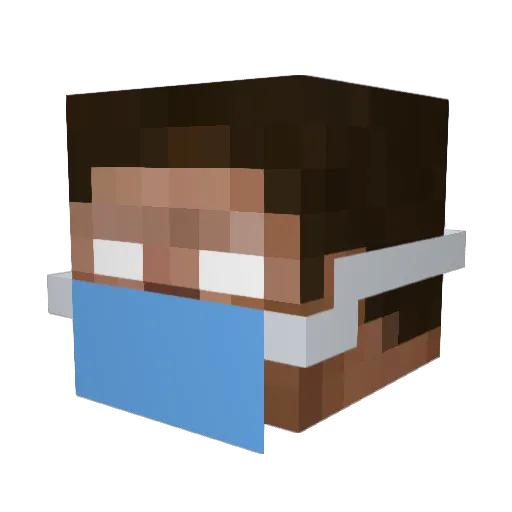 Quadratixx Minecraft avatar head, 3D render
