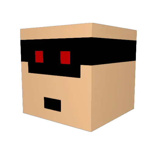Quadratmann Minecraft avatar head, 3D render