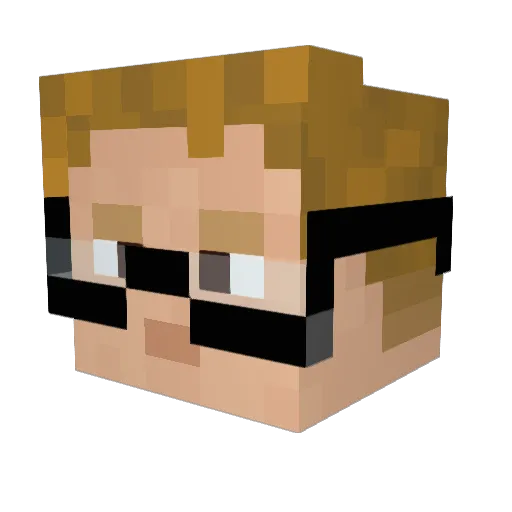 Quadri11age Minecraft avatar head, 3D render