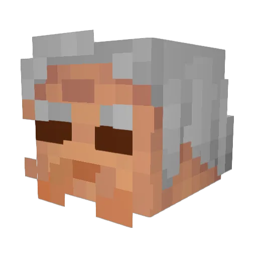 Quadricolored Minecraft avatar head, 3D render