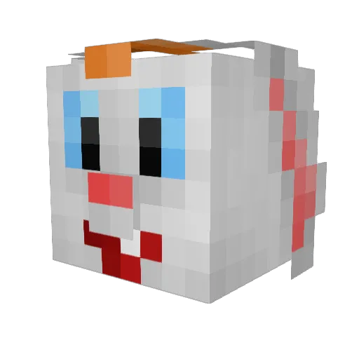 Quahke Minecraft avatar head, 3D render
