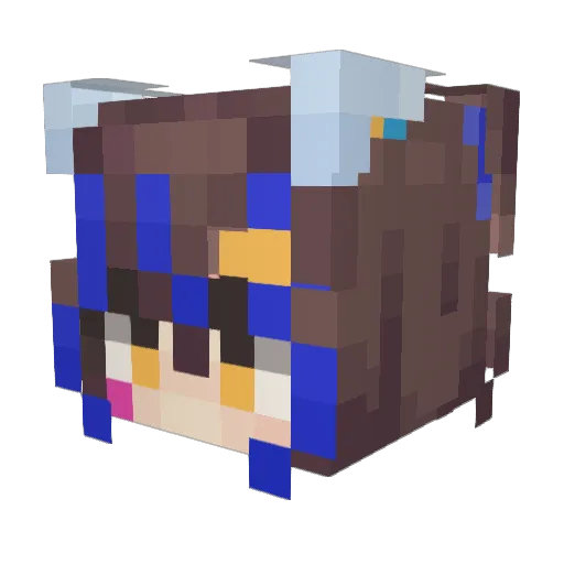 Quailfeather Minecraft avatar head, 3D render