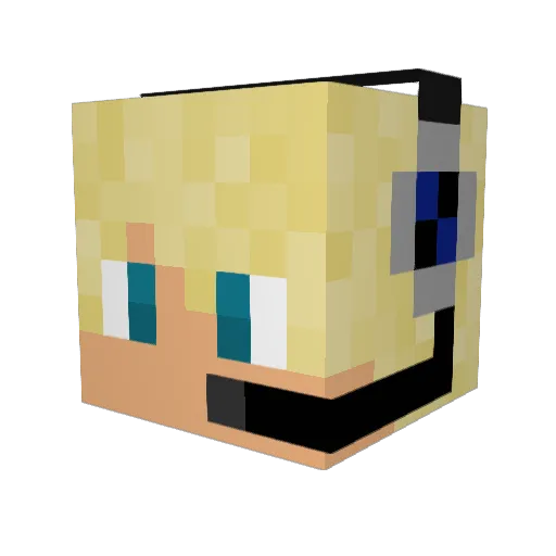 Quaintstar Minecraft avatar head, 3D render