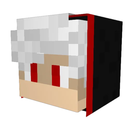 QuaiwaT Minecraft avatar head, 3D render