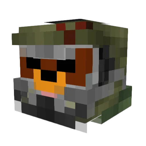 Quake2002 Minecraft avatar head, 3D render