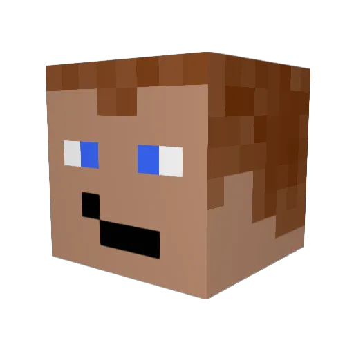 QuakeMurphy Minecraft avatar head, 3D render