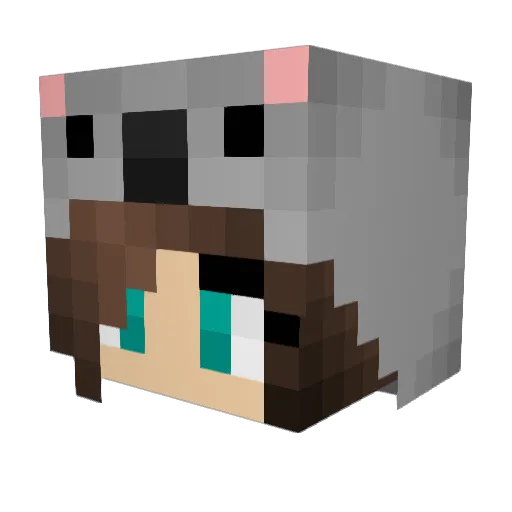 Quakity Minecraft avatar head, 3D render