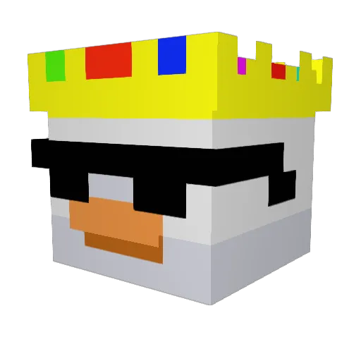 QuakkXD Minecraft avatar head, 3D render