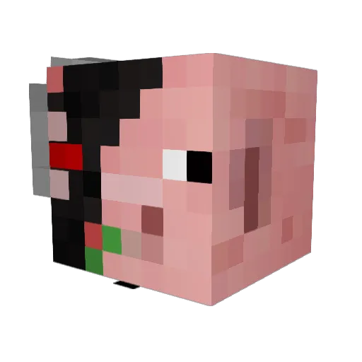 QualityPorkchops Minecraft avatar head, 3D render