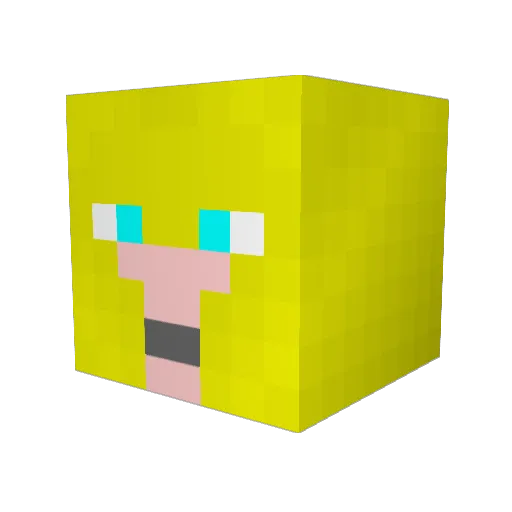 Quallius Minecraft avatar head, 3D render