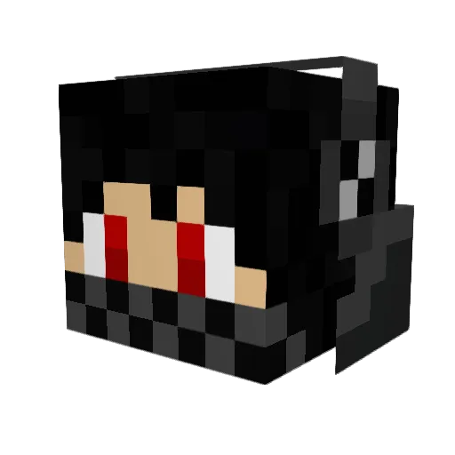 Qualmeru Minecraft avatar head, 3D render