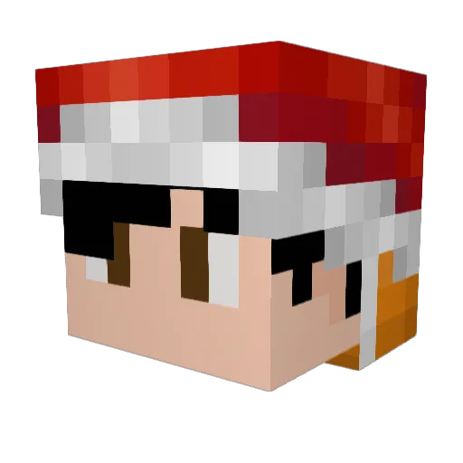 Qualnard Minecraft avatar head, 3D render