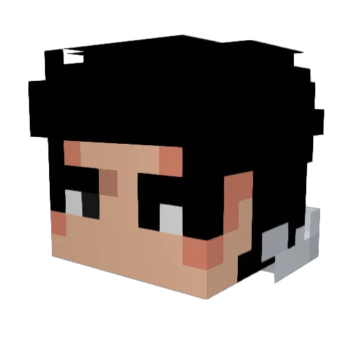 QualoO Minecraft avatar head, 3D render