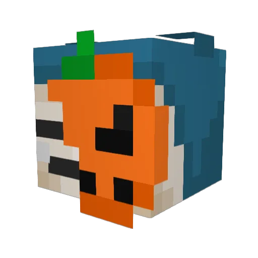 Quanda1e Minecraft avatar head, 3D render