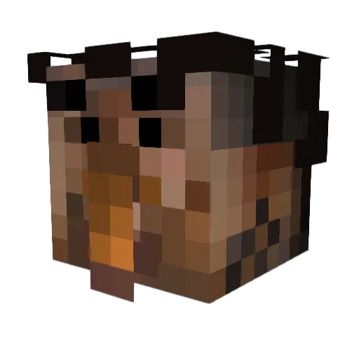 QuandaleDingle Minecraft avatar head, 3D render