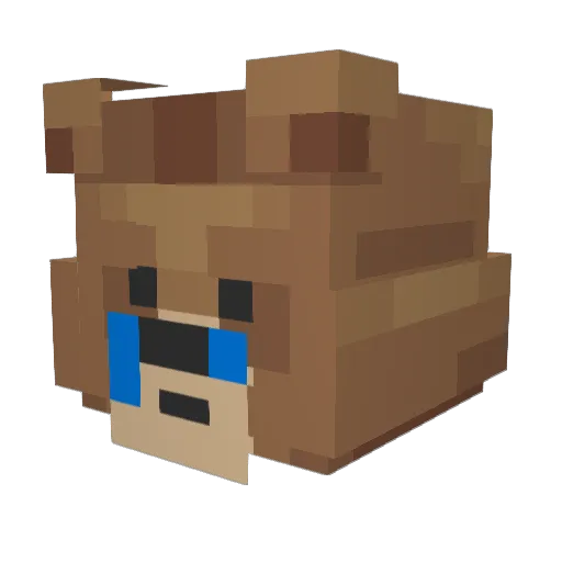 QuandaleSingle Minecraft avatar head, 3D render
