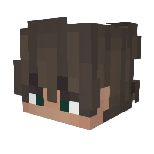Quanntik Minecraft avatar head, 3D render