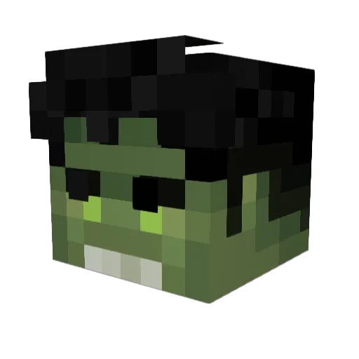 Quanterunna Minecraft avatar head, 3D render