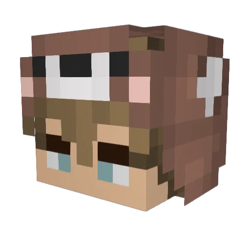 Quantex_TV Minecraft avatar head, 3D render