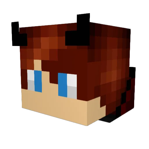 Quantrixx Minecraft avatar head, 3D render