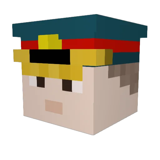 Quantster Minecraft avatar head, 3D render