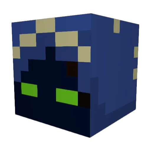 Quantum1Ex Minecraft avatar head, 3D render