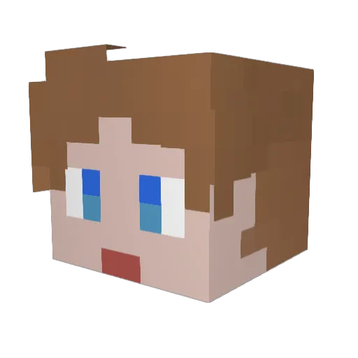 QuantumComa Minecraft avatar head, 3D render