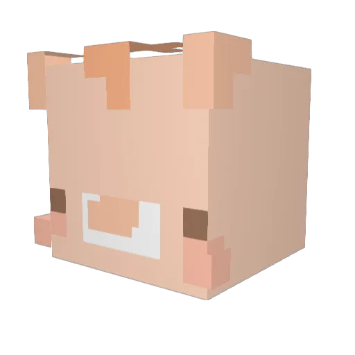 QuantumMS Minecraft avatar head, 3D render