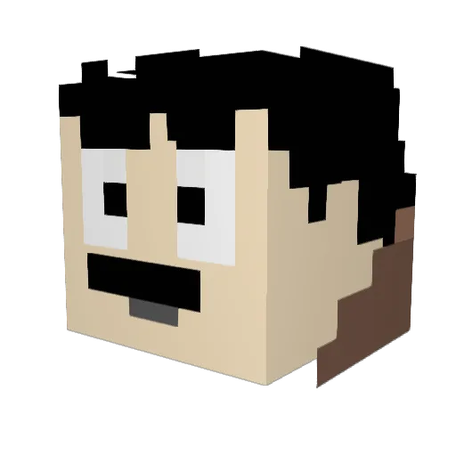 QuantumRainbow Minecraft avatar head, 3D render
