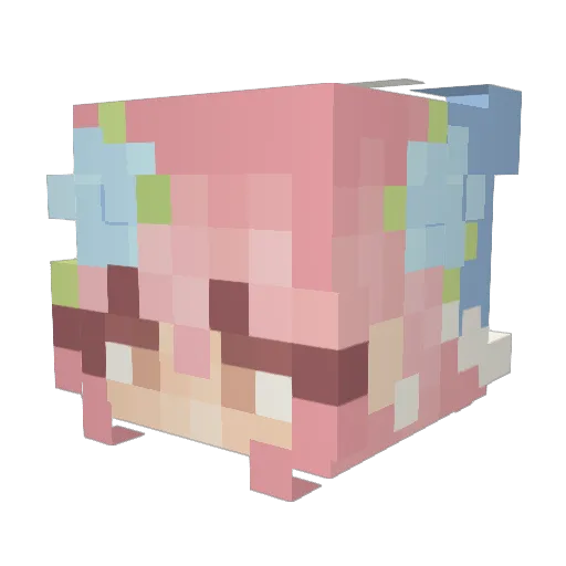 Quantzz_ Minecraft avatar head, 3D render