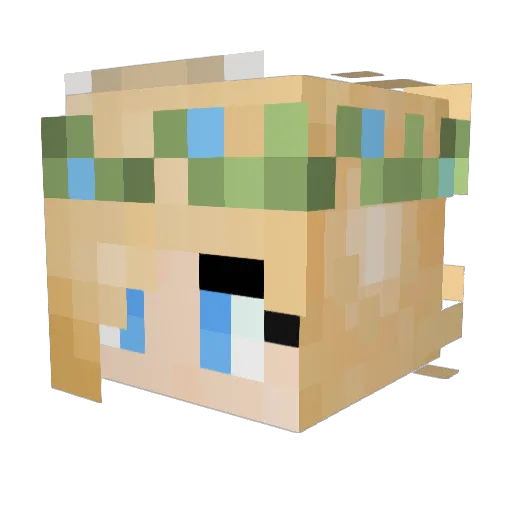 Quaraly Minecraft avatar head, 3D render