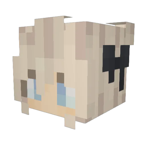 Quarantines Minecraft avatar head, 3D render
