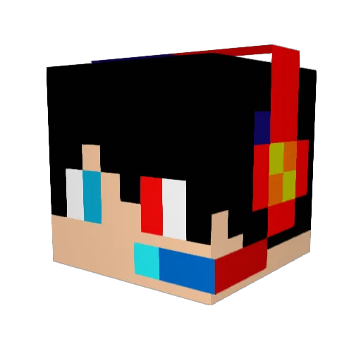 Quarcling Minecraft avatar head, 3D render