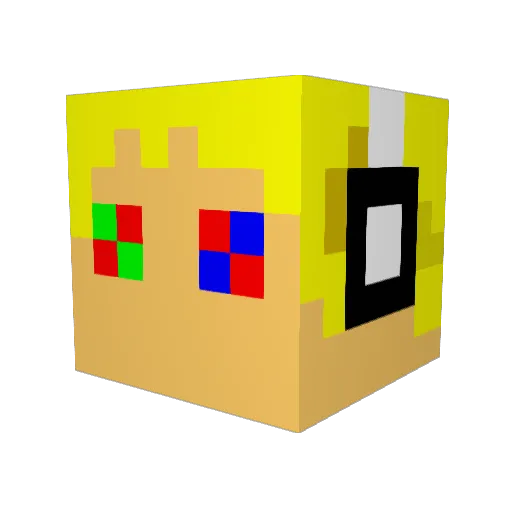 Quarpion Minecraft avatar head, 3D render