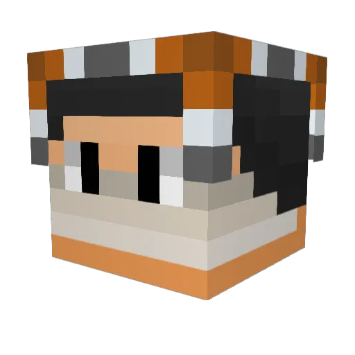 Quartze Minecraft avatar head, 3D render