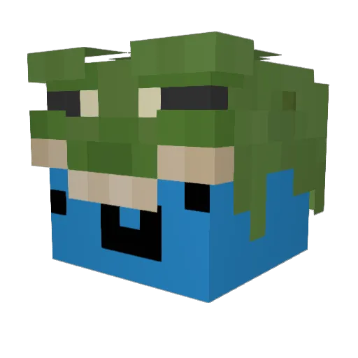 Quasherts Minecraft avatar head, 3D render