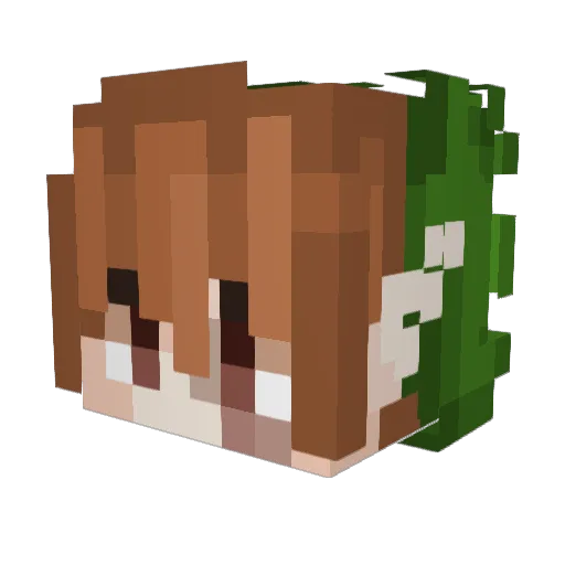 Quasxen Minecraft avatar head, 3D render
