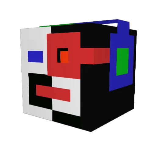 Quatercraft Minecraft avatar head, 3D render