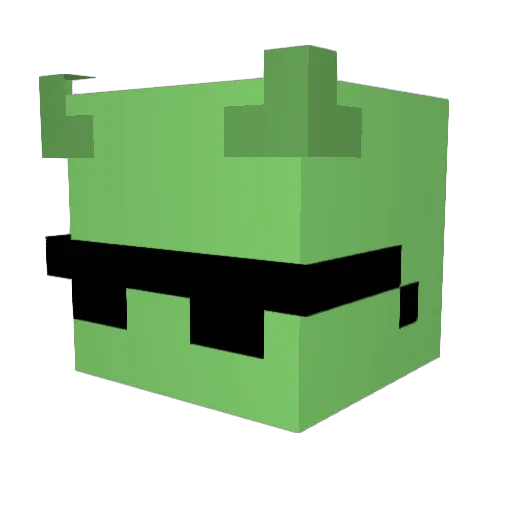 Quatro4x Minecraft avatar head, 3D render