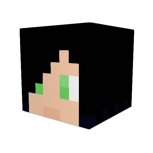 Quaxi Minecraft avatar head, 3D render